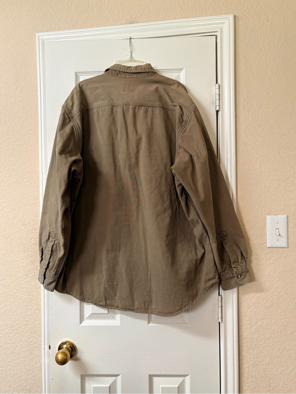 Field Gear Classic Khaki Green Fleece Plaid Lined Button-Down Shirt Jacket Large - Picture 7 of 12